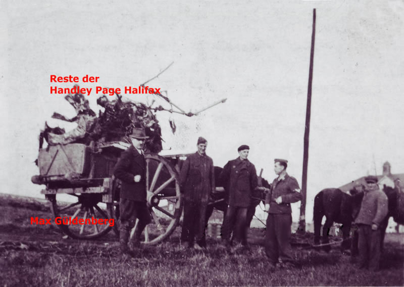 picture of airplane parts after crash 1944